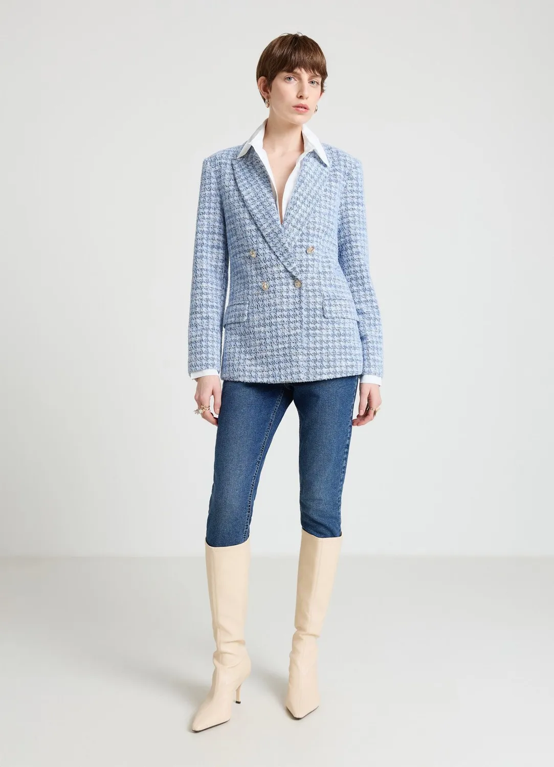 Calliope veste tweed femme double boutonnage