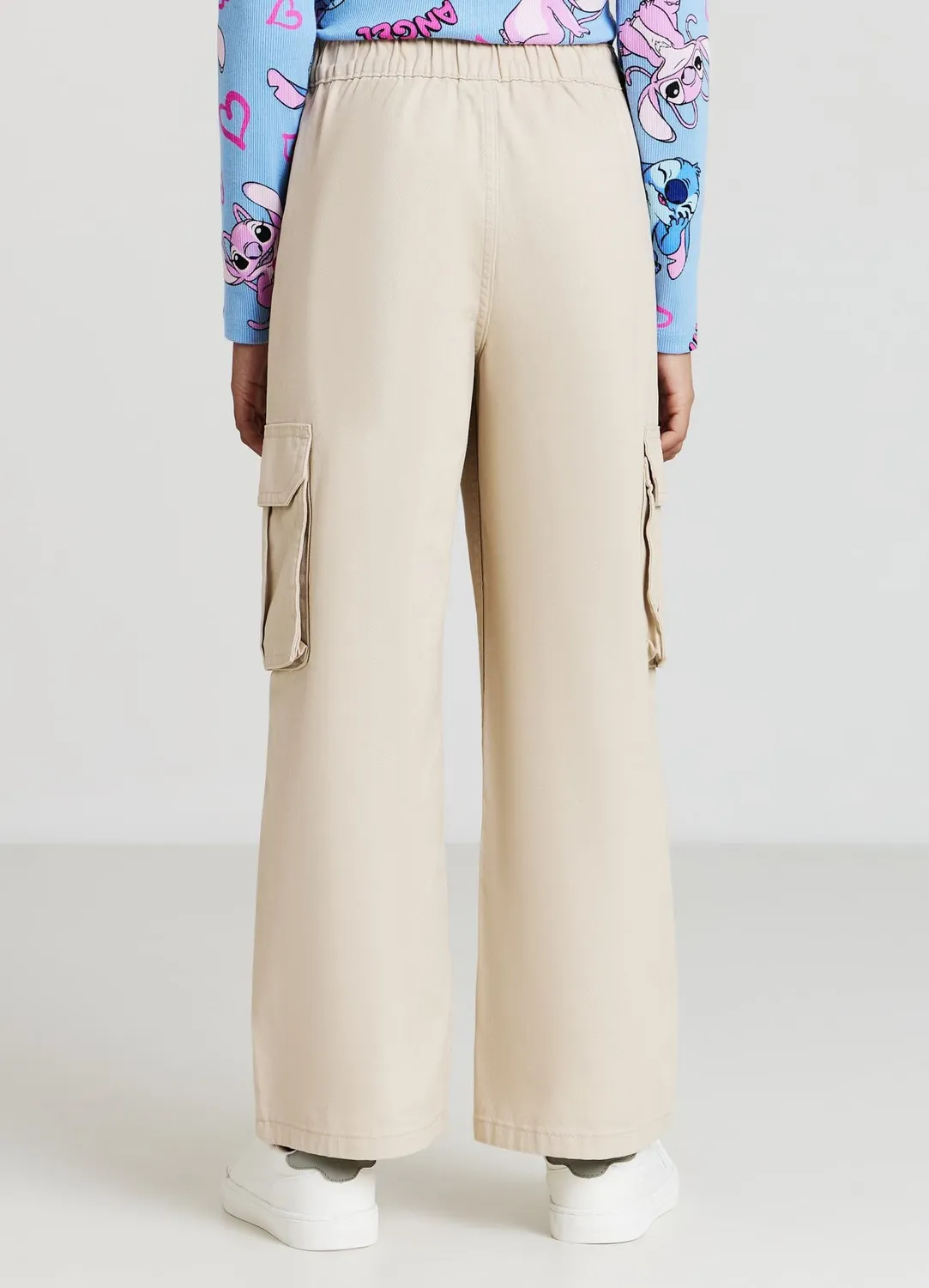 Calliope Pantalon cargo wide leg fille poches
