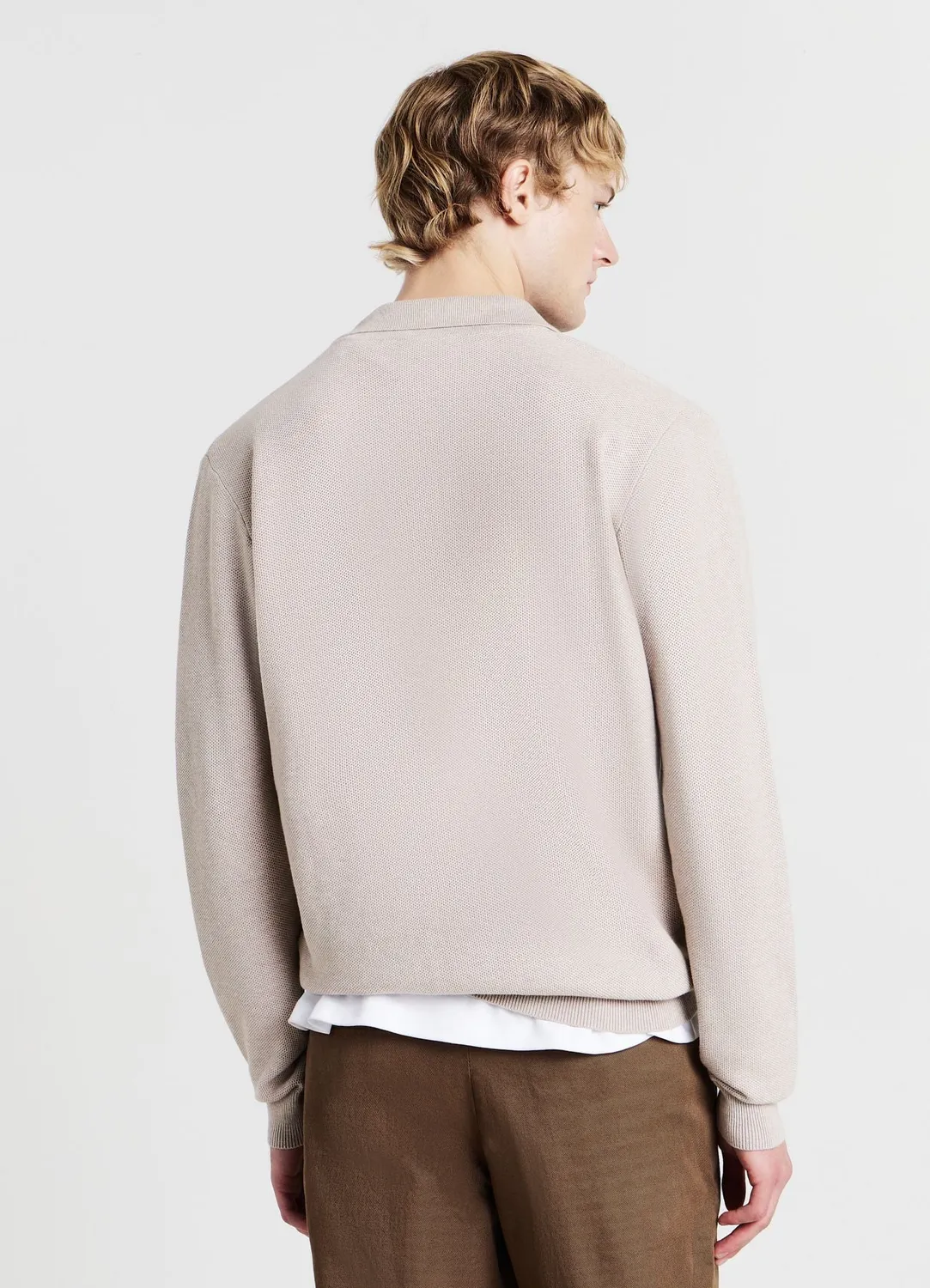 Calliope polo maille 3 boutons homme manches longues