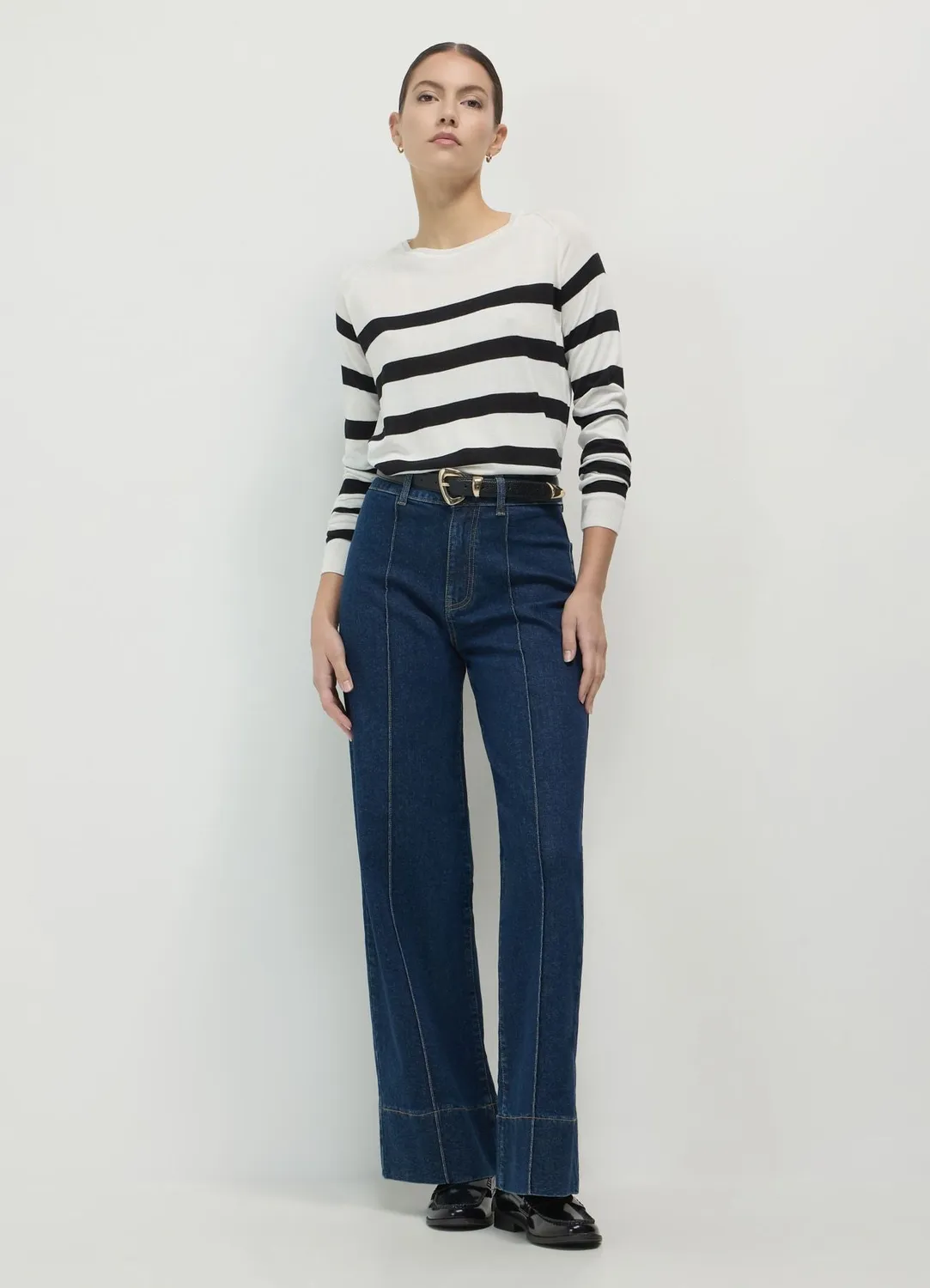 Calliope pull rayé femme col rond manches raglan