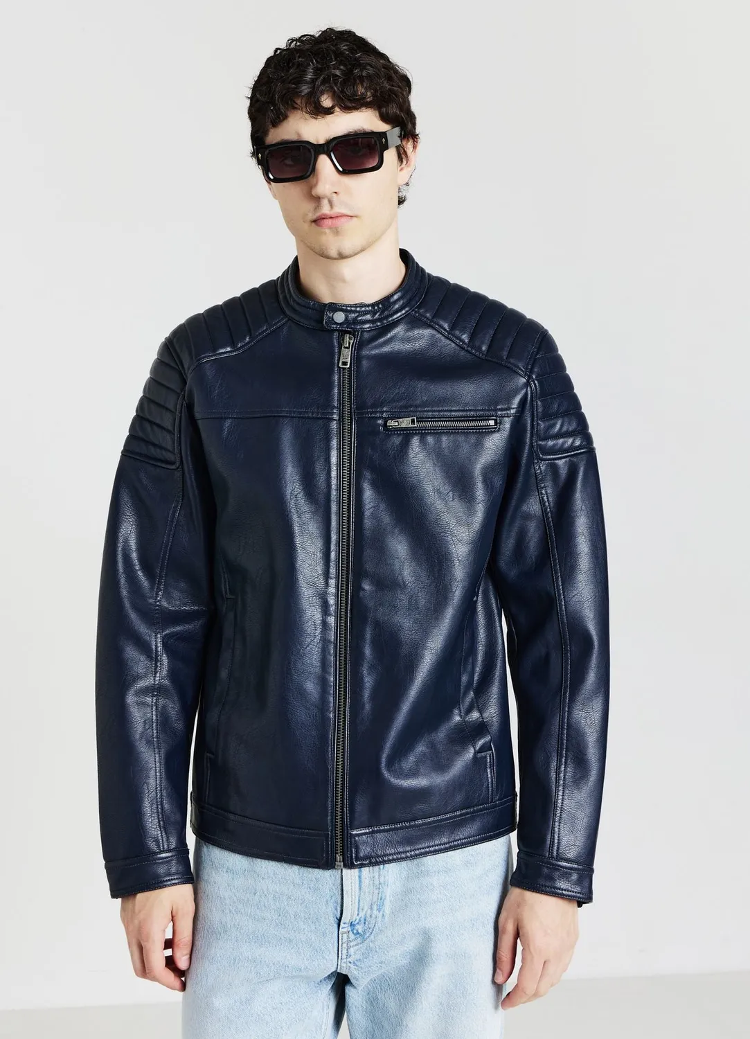 Calliope blouson biker homme simili cuir