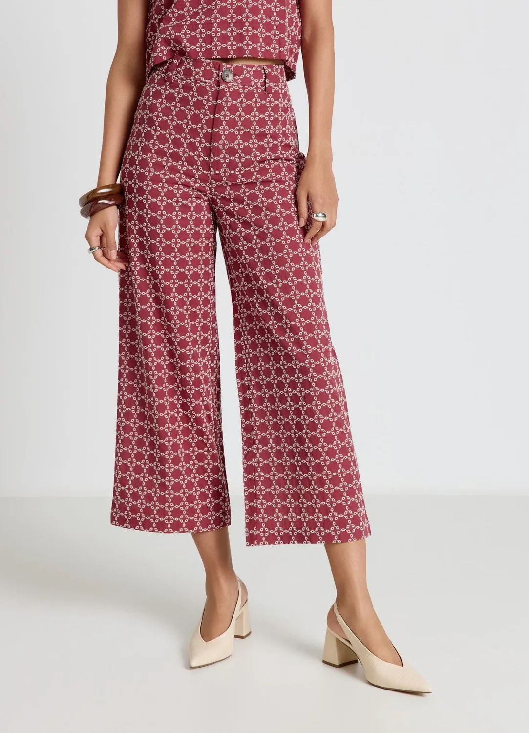 Calliope pantalon culotte brodé femme jambe large