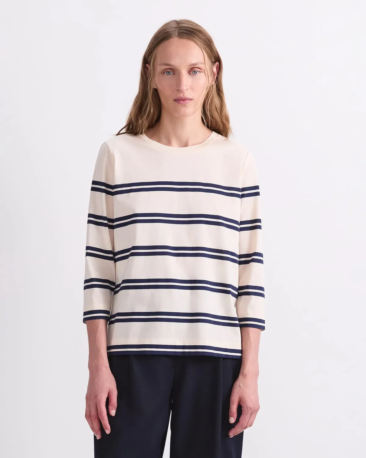 Sportscraft Stripe t-shirt coton rayé manches 3/4