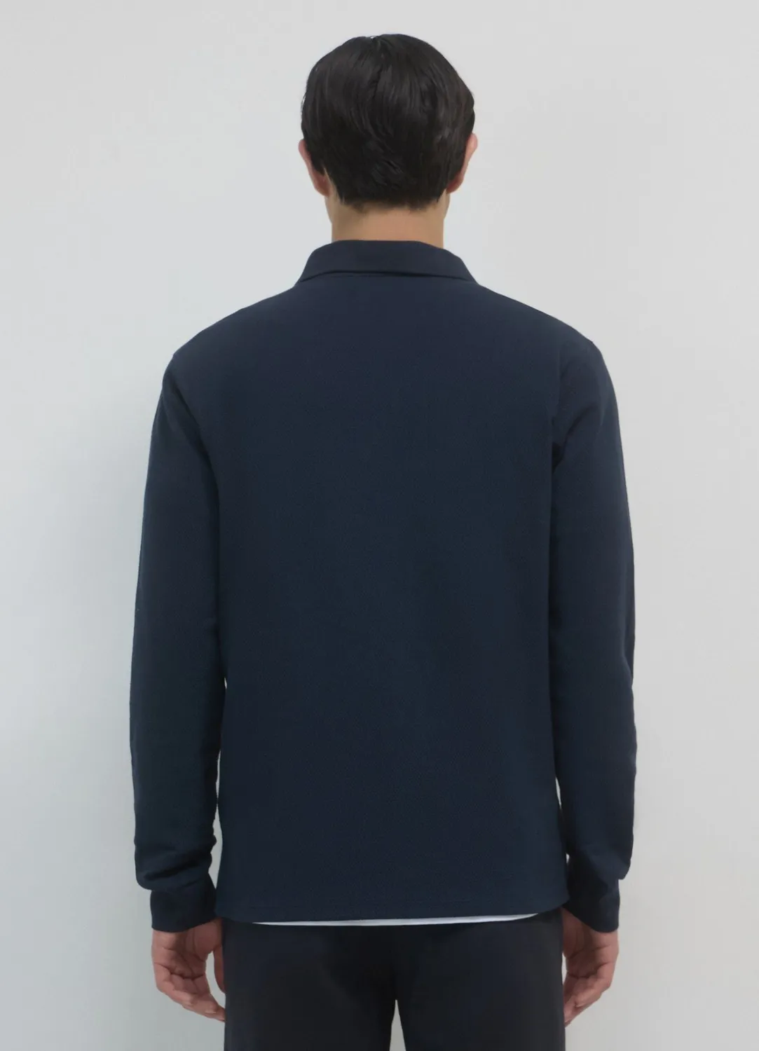 Calliope polo manches longues homme coton uni