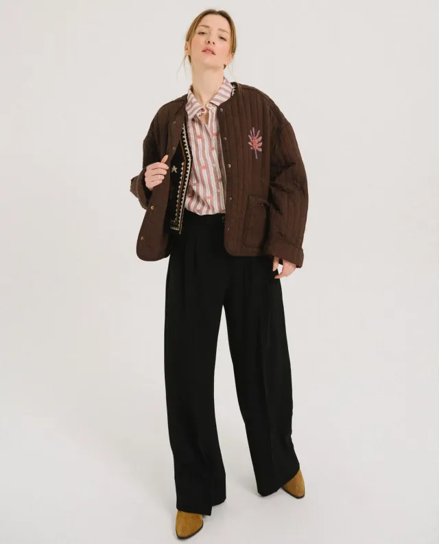 Tinsels Fame veste caffe coton matelassé birdy