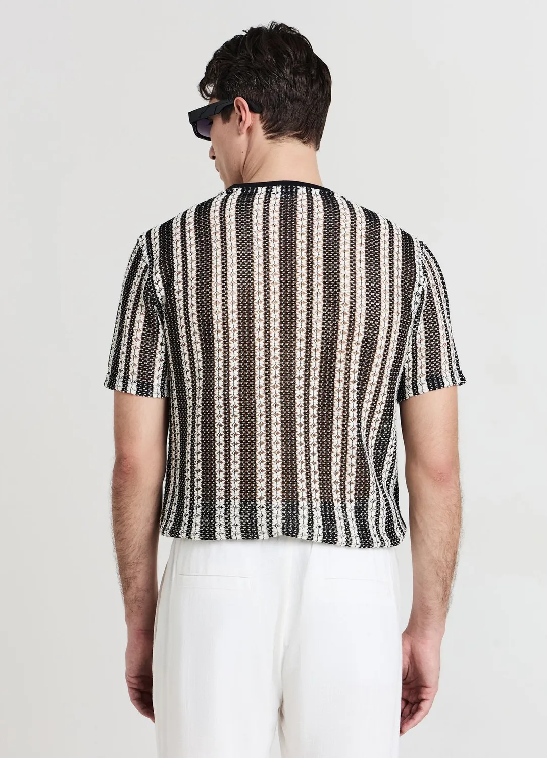 Calliope t-shirt crochet rayé homme