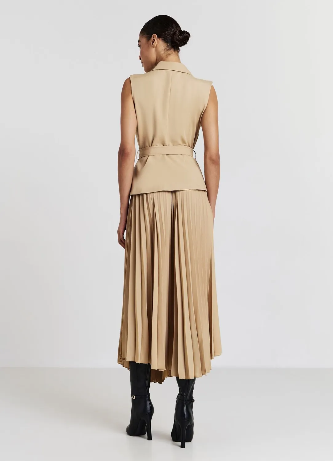 Calliope robe gilet femme jupe plissée boutonnée