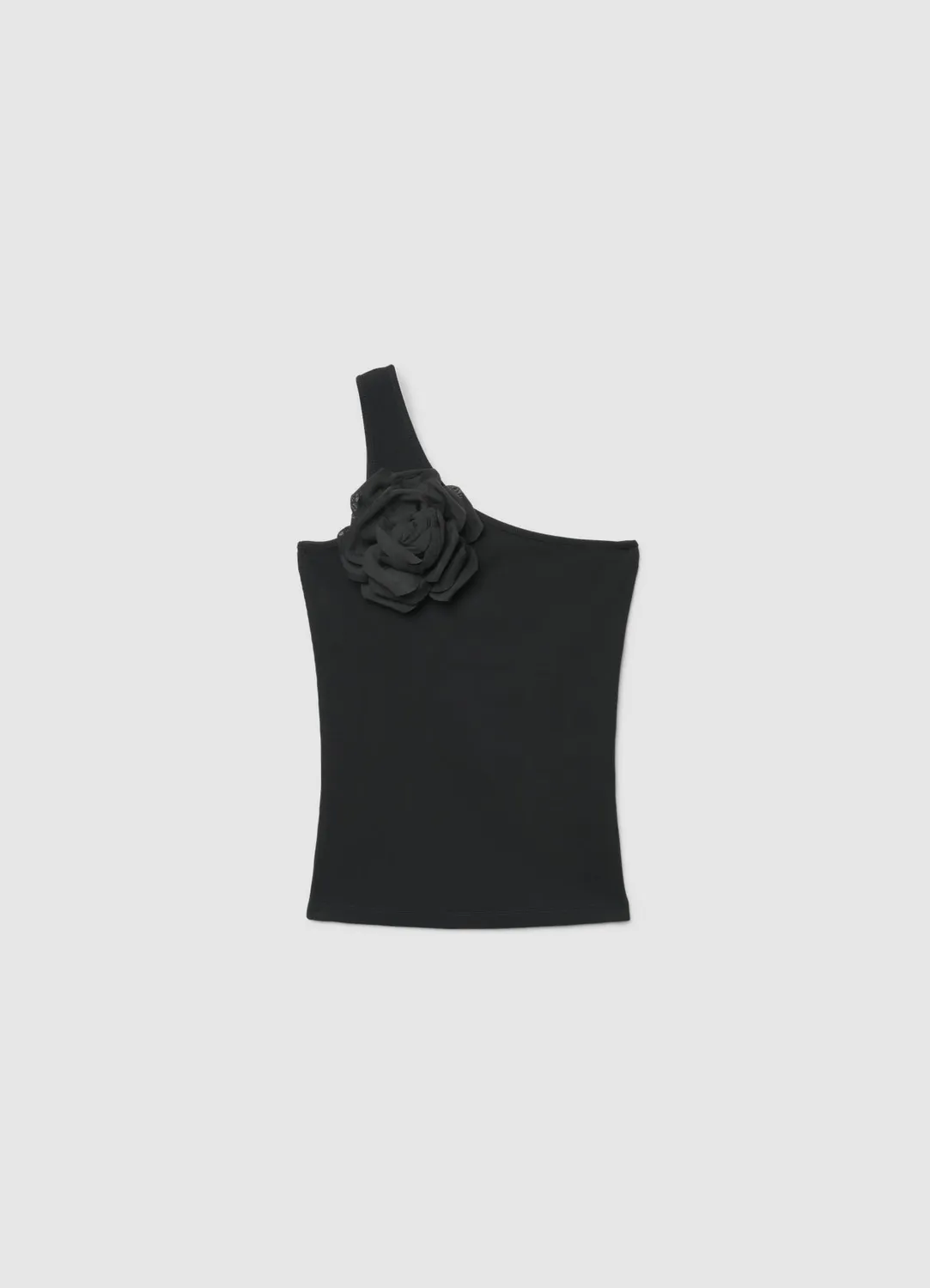 Calliope top asymétrique femme une épaule fleur