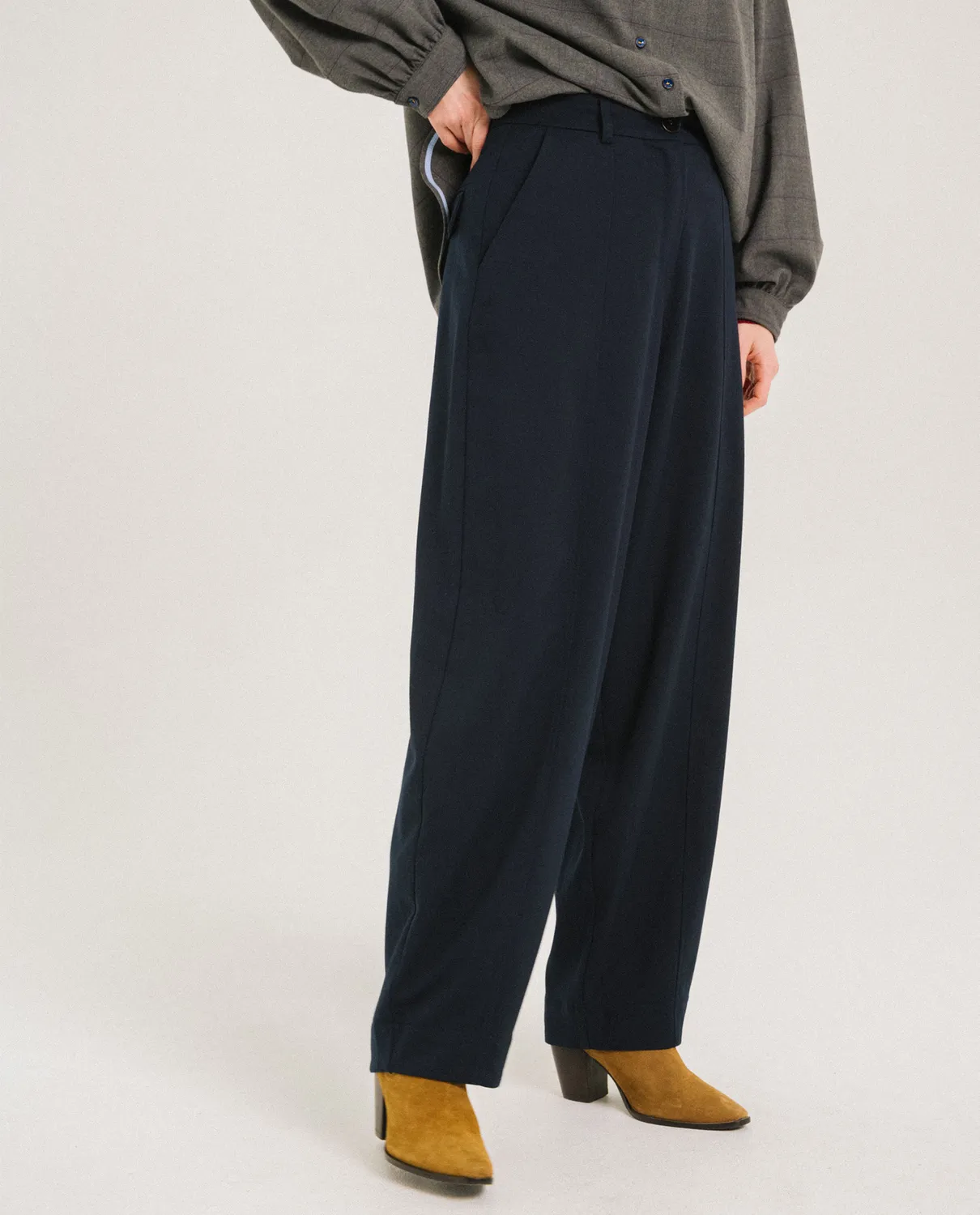 TINSELS EDWIN NAVY pantalon barrel gabardine