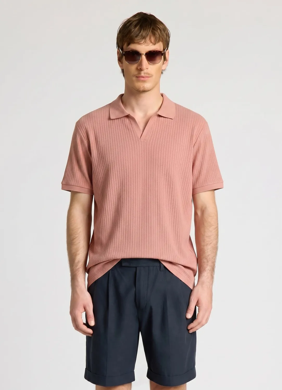 Calliope polo côtelé t-shirt homme col V
