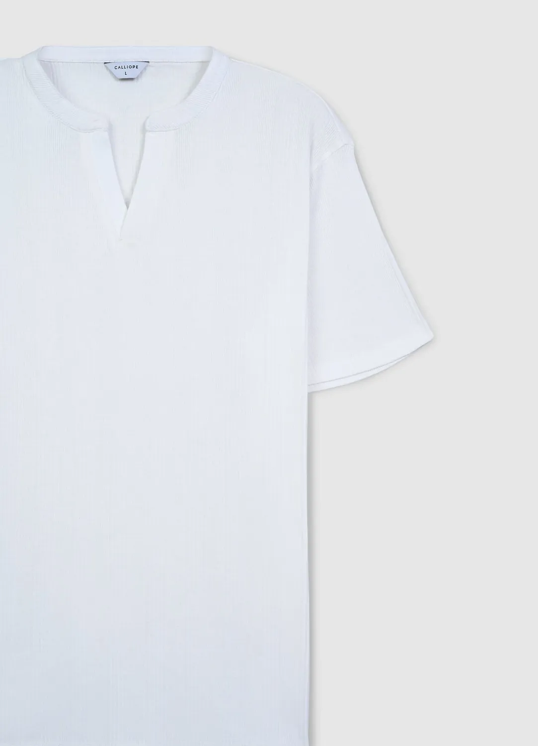 Calliope t-shirt serafino homme coton uni manches courtes