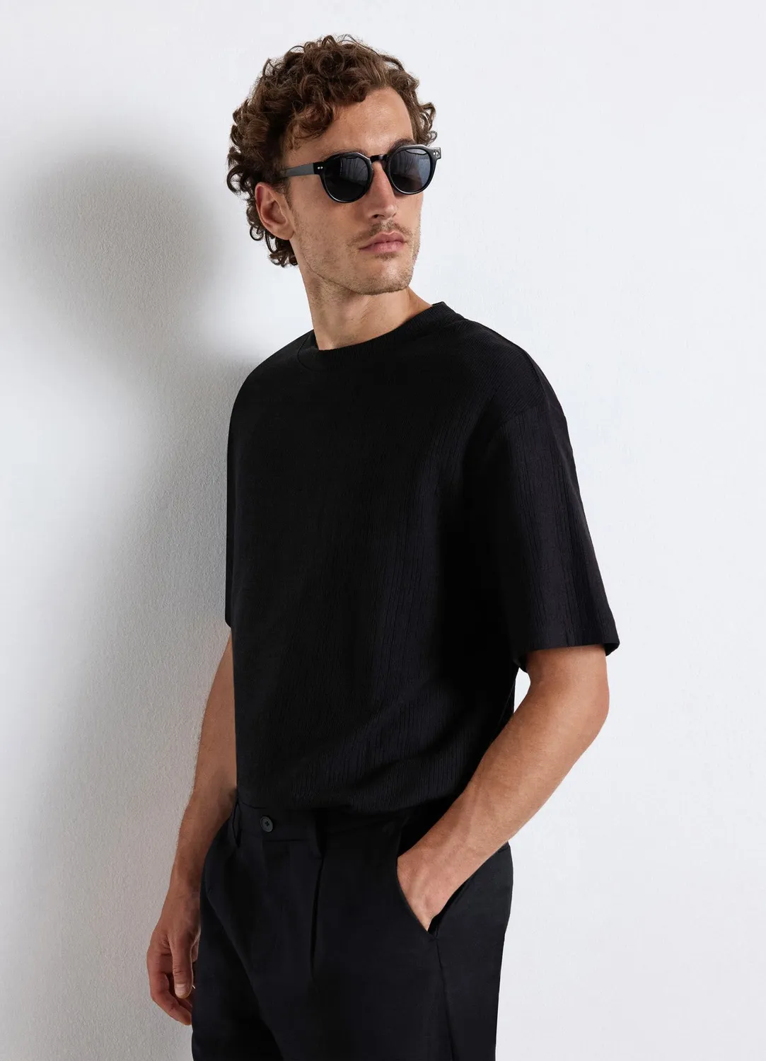 Calliope t-shirt relaxed goffrata t-shirt homme coton