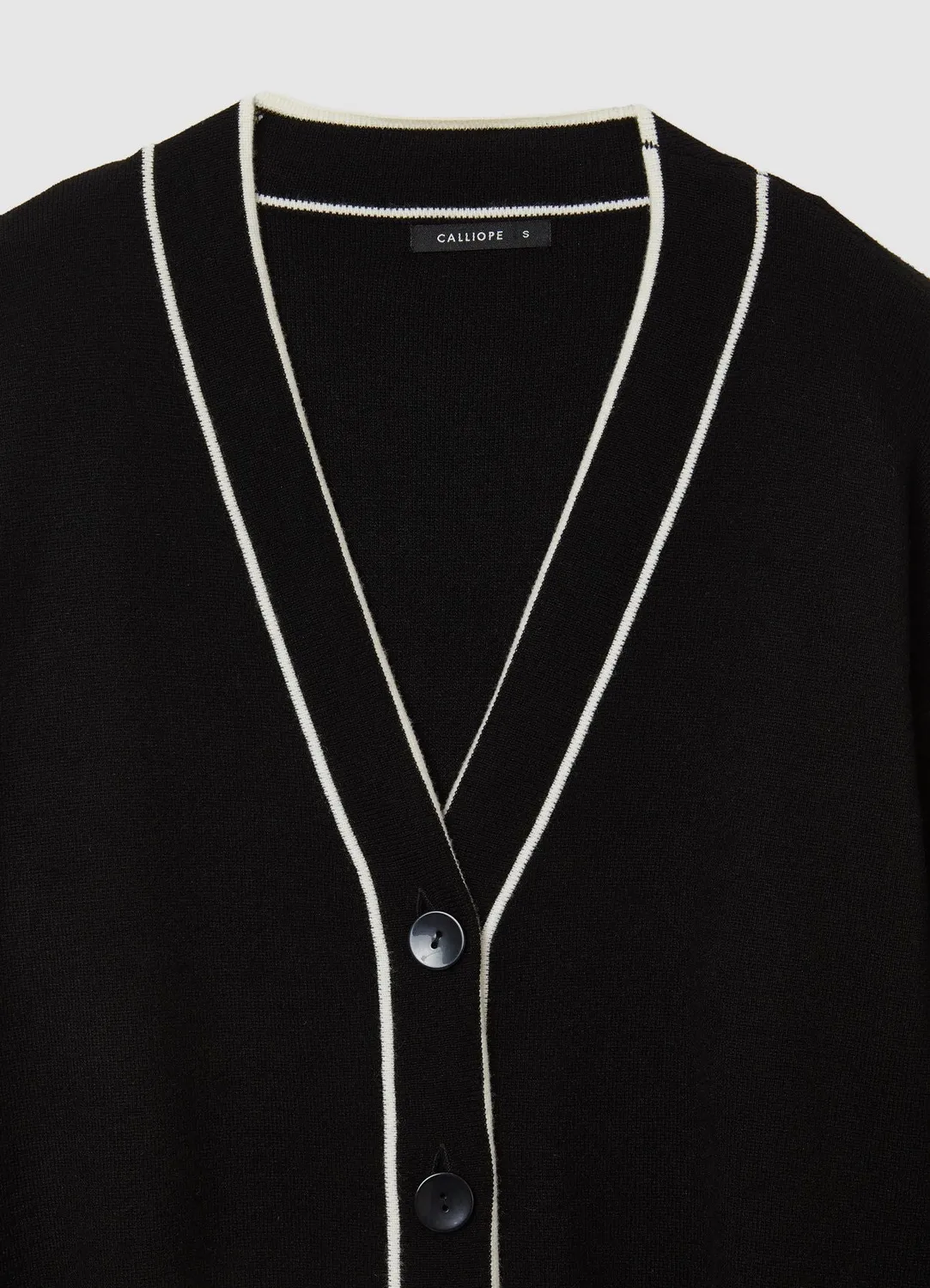 Calliope cardigan femme col V profils contraste boutonné