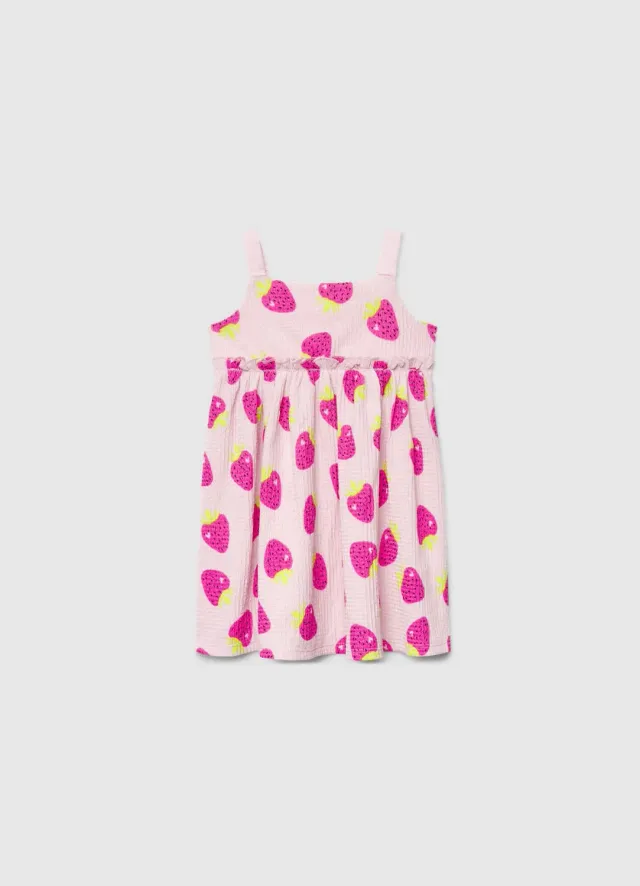Calliope Robe fraises fille volant bretelles été