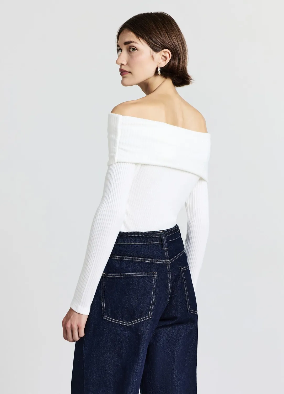 Calliope t-shirt épaules dénudées femme côtelé