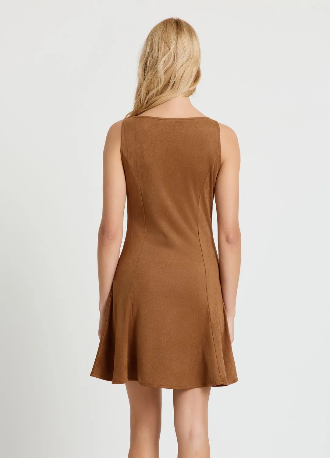 Calliope Atelier robe évasée courte effet suède femme