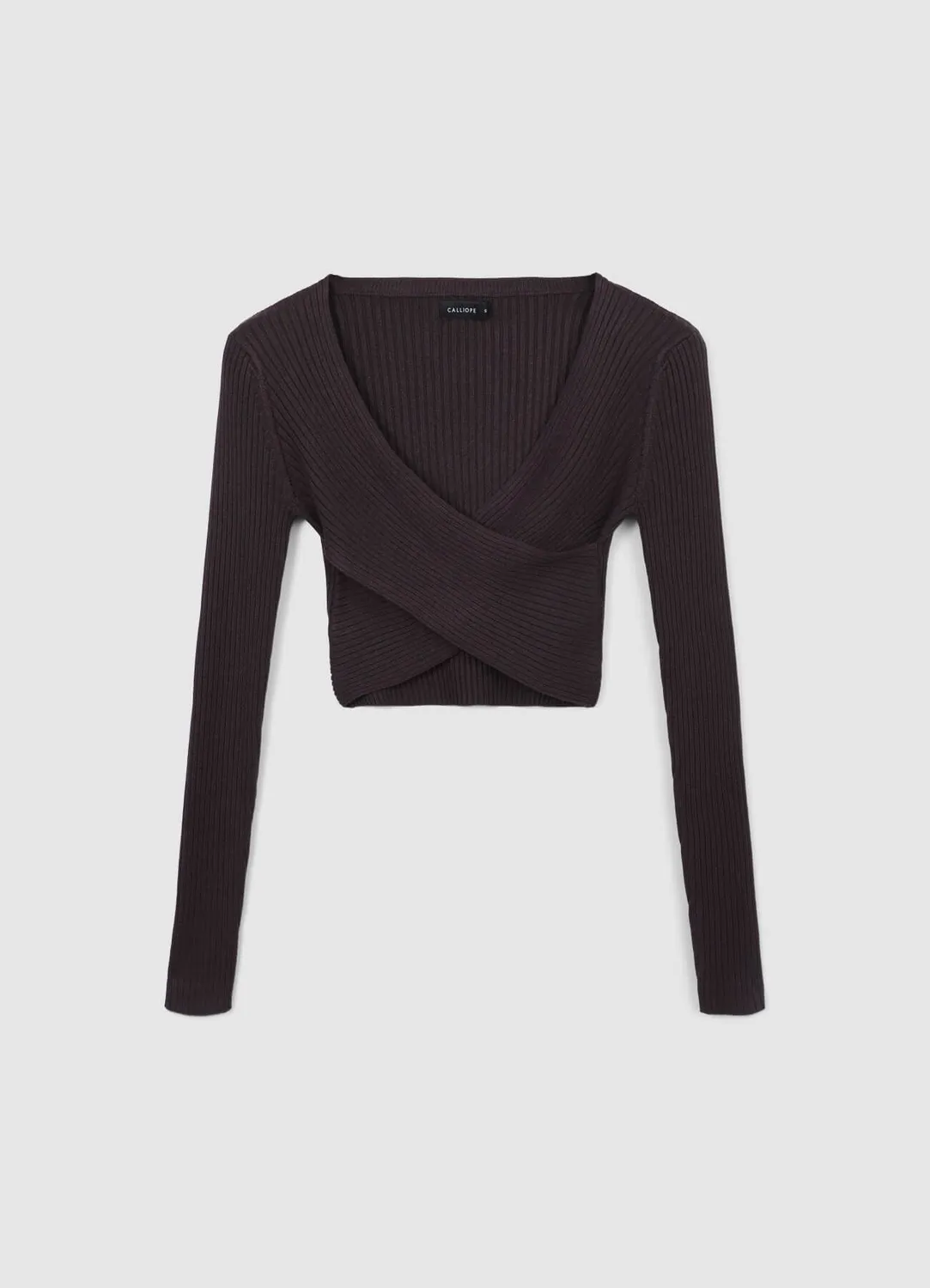 Calliope pull croisé côtelé femme col V