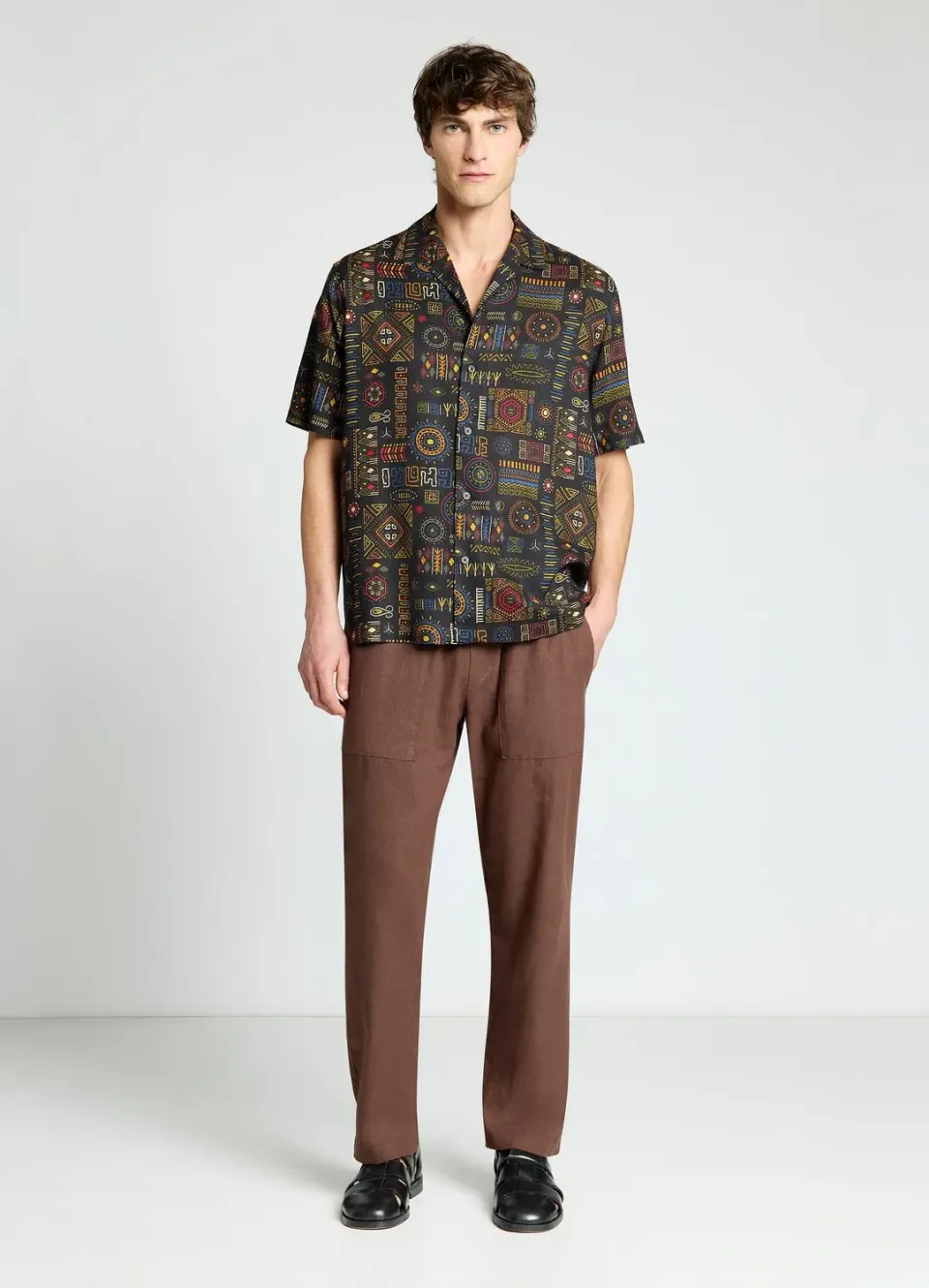 Calliope Bowling chemise homme manches courtes ethnique