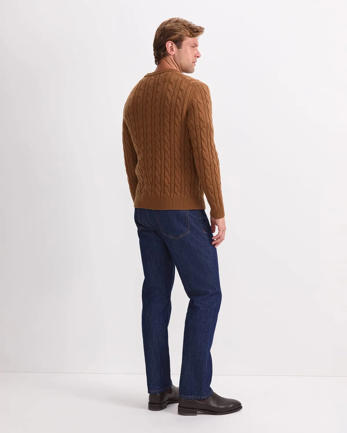 SportsCraft Cable Knit pull col rond laine homme