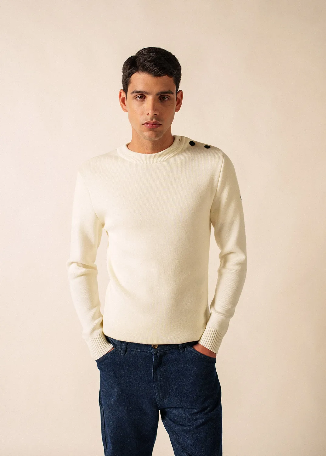 Saint James Rochefort pull marin laine écume