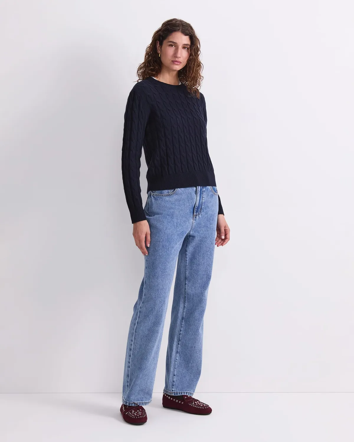 Sportscraft Merino pull torsades femme laine