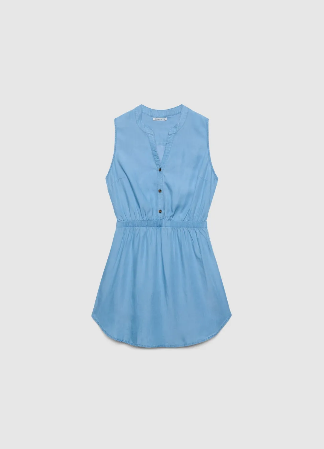 Calliope robe sans manches boutonnée femme col coréen