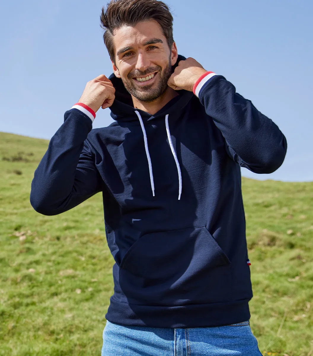 Cocorico Supporter Intemporel sweat capuche homme marine coton