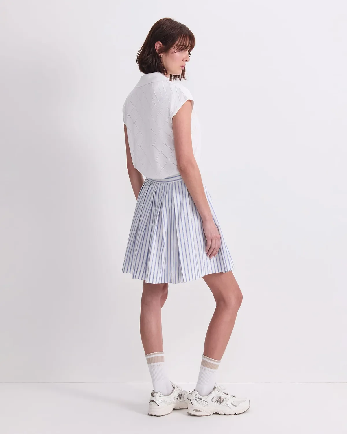 Sportscraft Logo Stripe Tennis jupe coton plissée