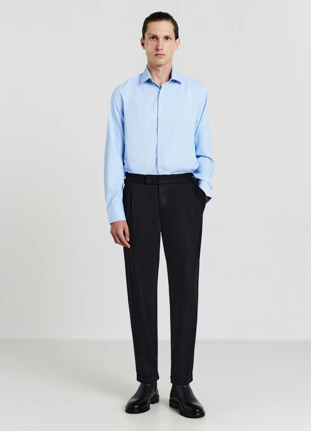 Calliope pantalon sartorial martingale homme coupe droite