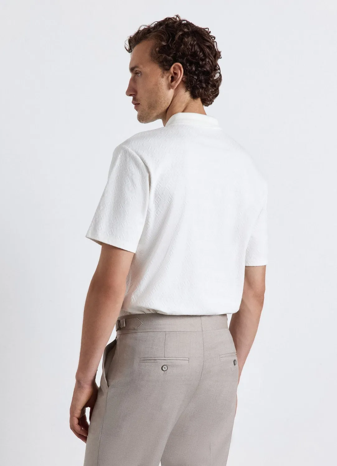 Calliope Polo jacquard homme manches courtes
