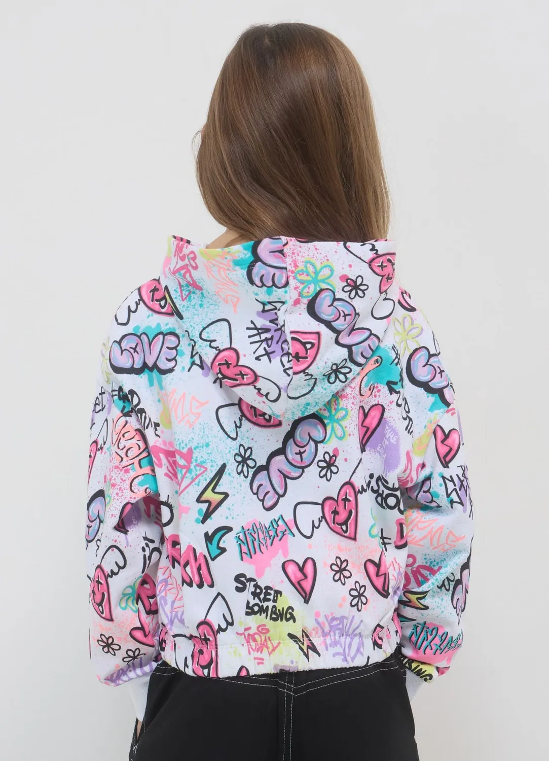 Calliope sweat capuche fille coton graffiti regular