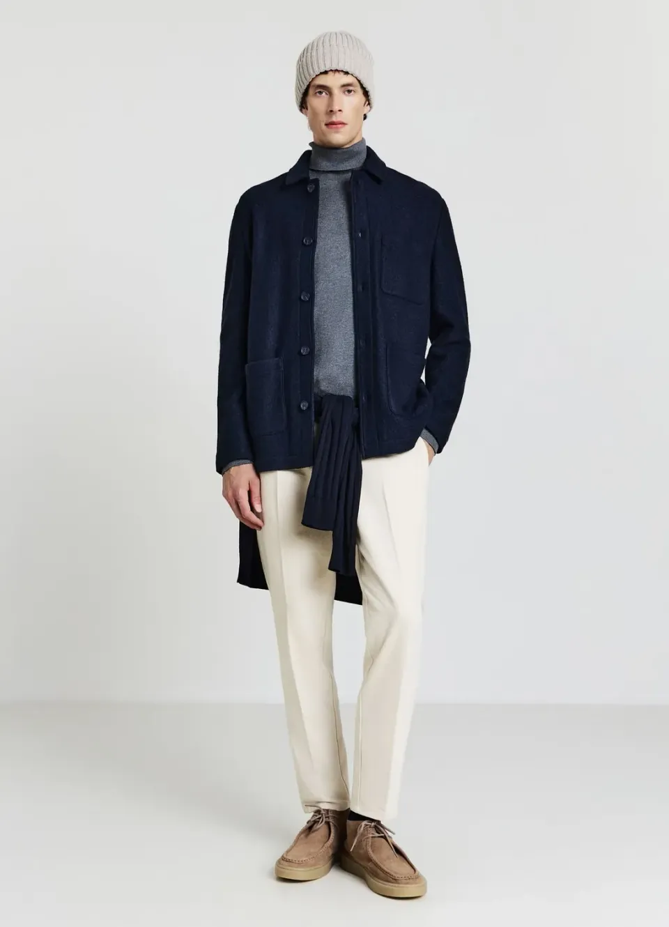 Calliope surchemise homme lainage boutonnée poches