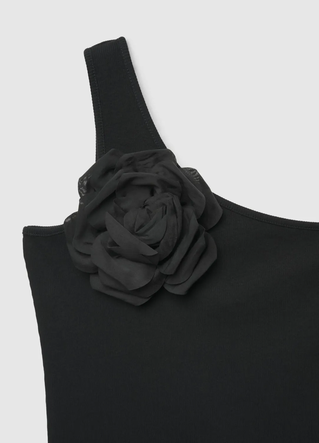 Calliope top asymétrique femme une épaule fleur