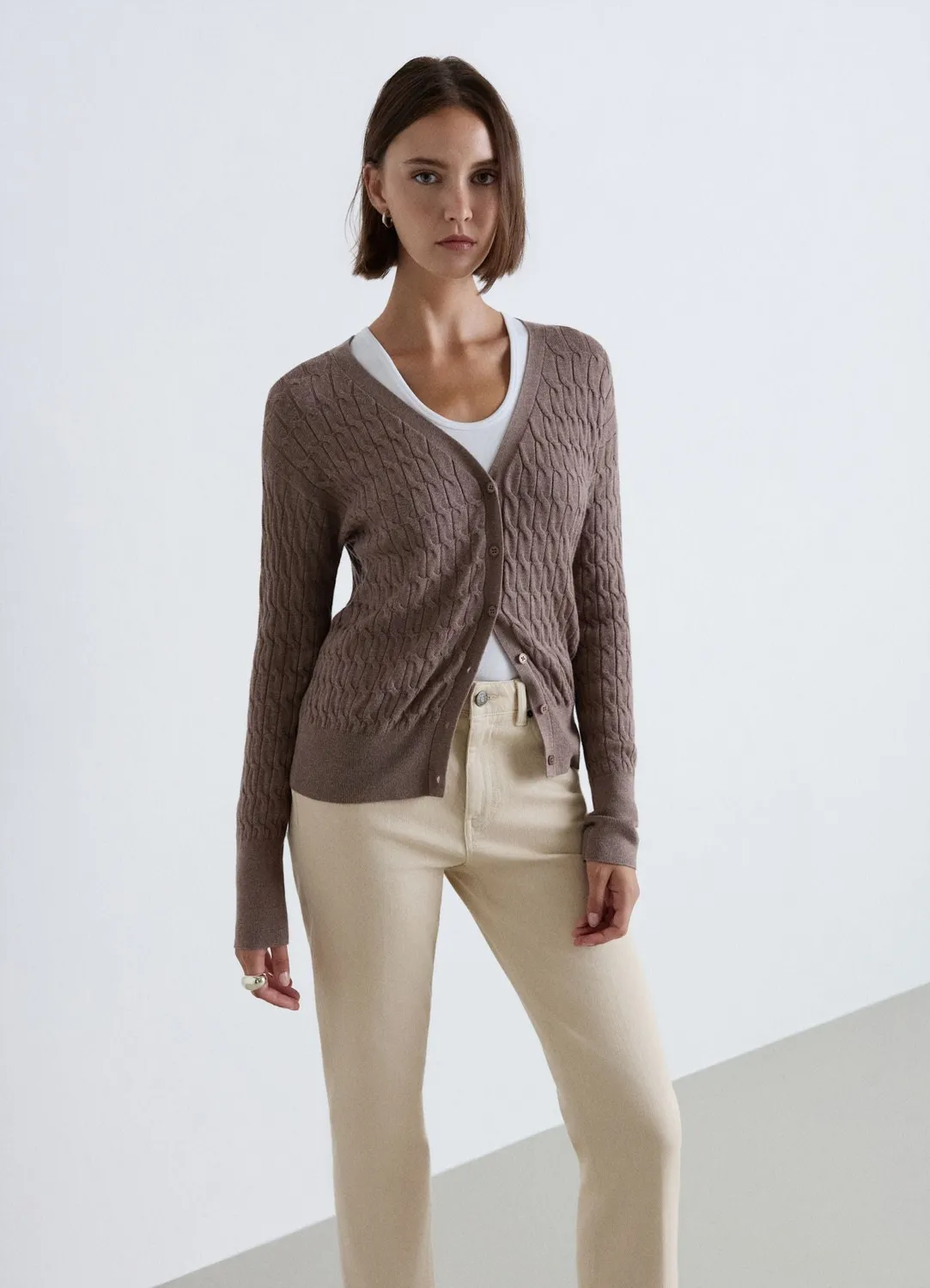 Calliope cardigan femme maille torsades boutons