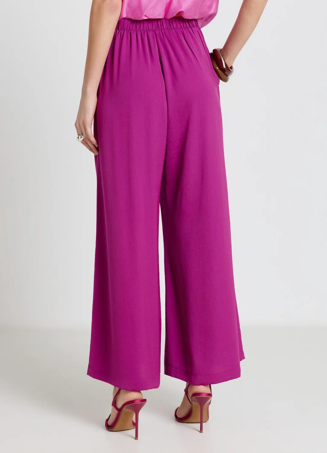 Calliope jupe-pantalon satinée femme longue