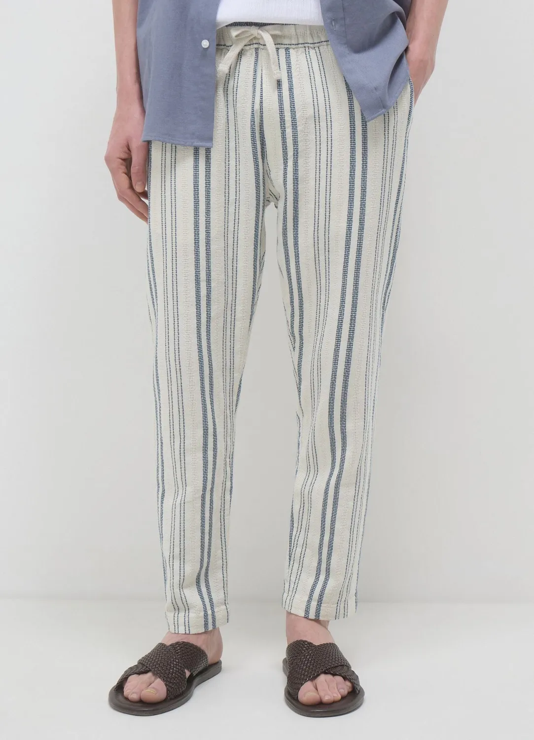 Calliope jogger rayé pantalon coton homme