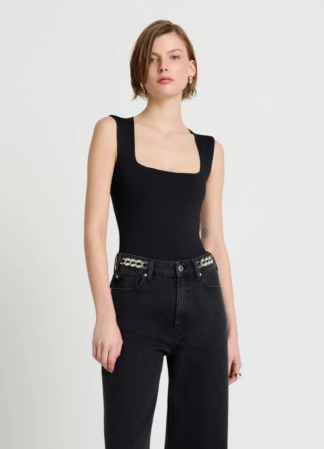 Calliope Body col carré femme sans manches noir