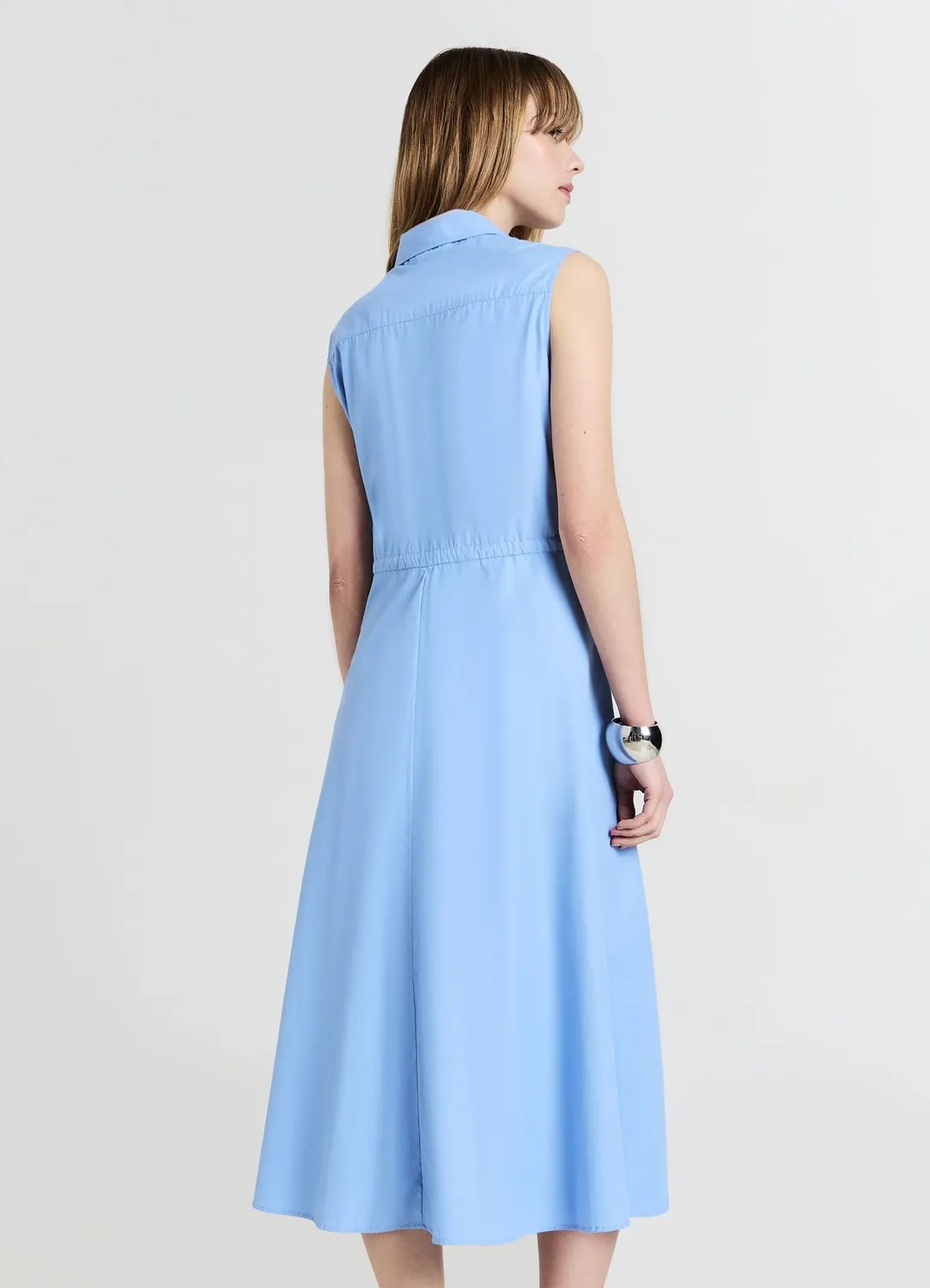 Calliope robe longue sans manches femme boutonnée