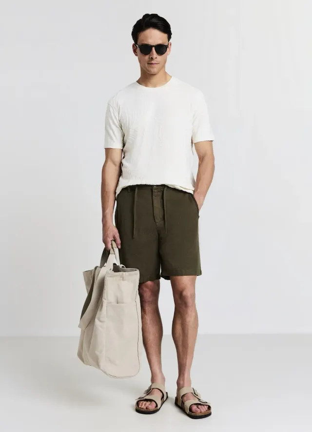 Calliope short chino homme à cordon broderie poches