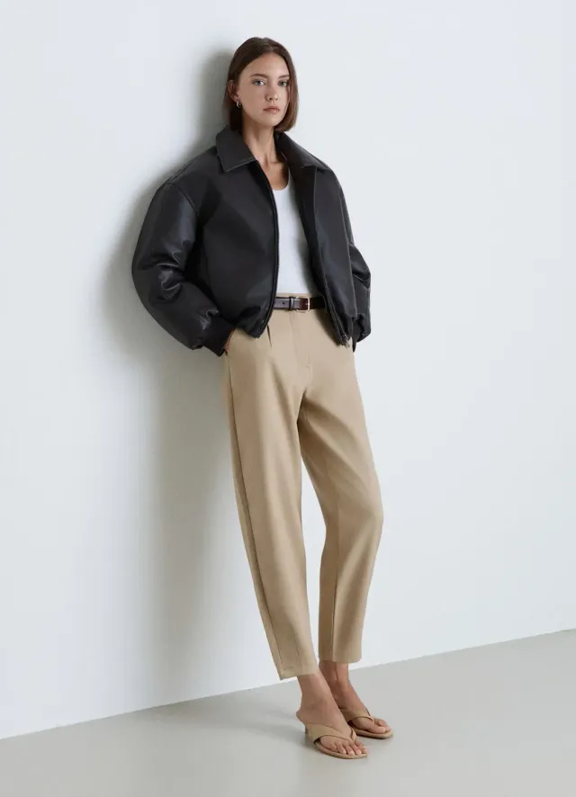 Calliope pantalon femme balloon uni taille haute