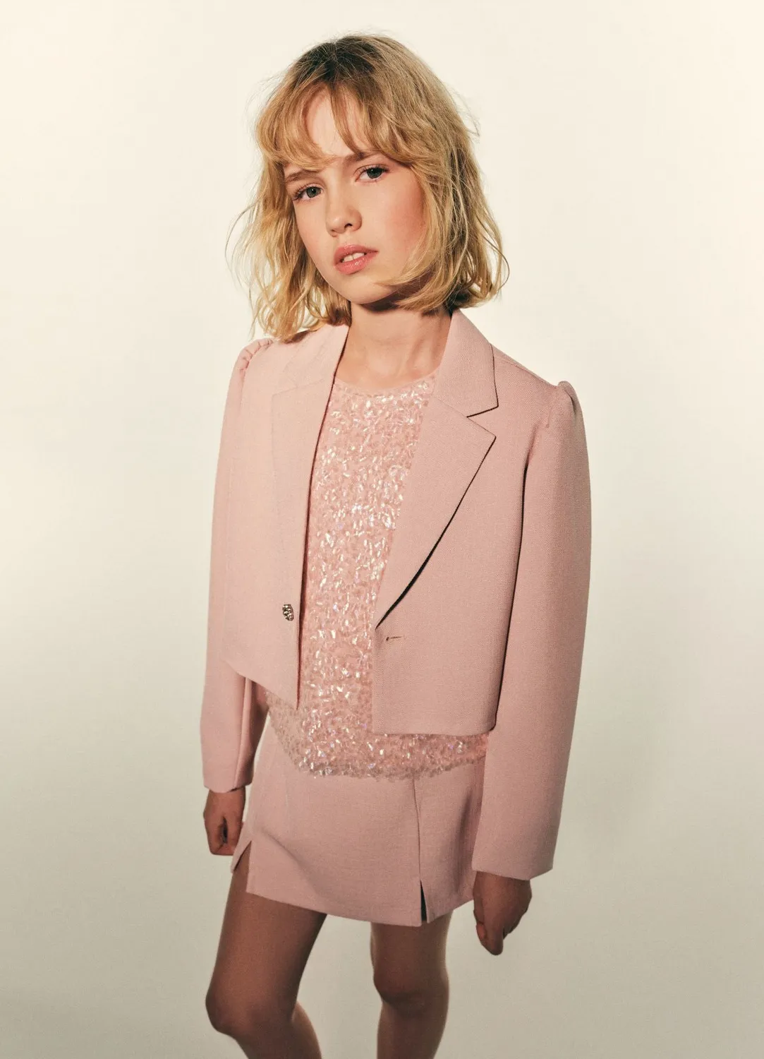 Calliope veste courte fille bouton bijou cérémonie