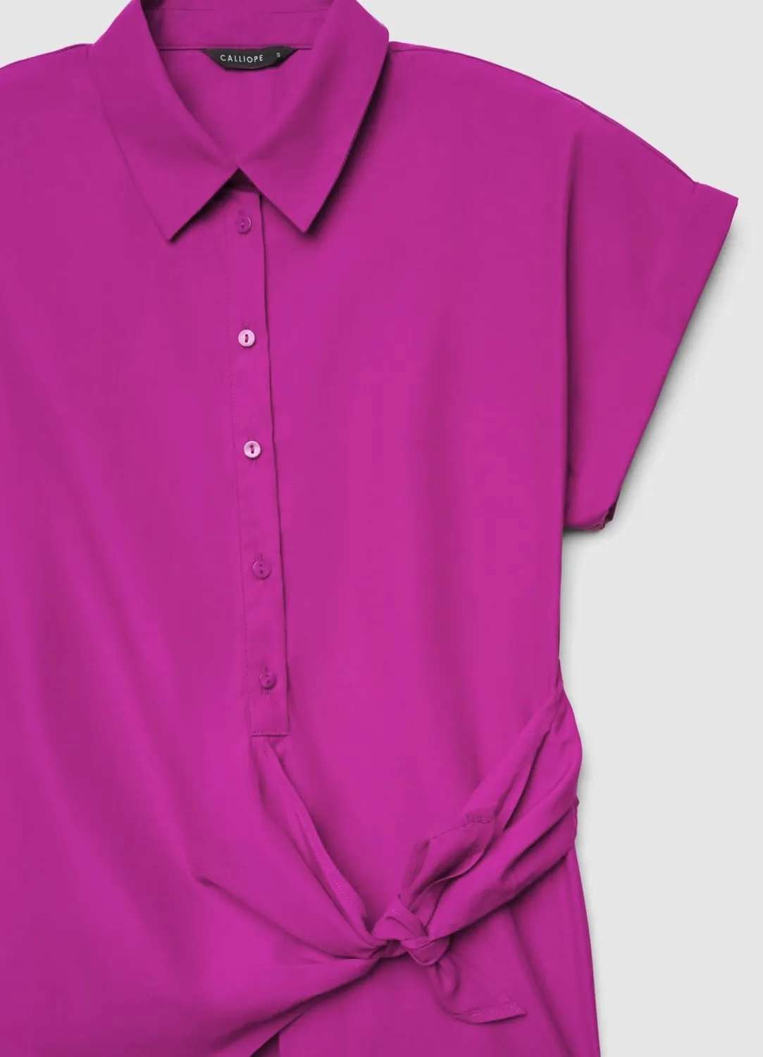 Calliope Chemise nœud côté manches courtes S unie