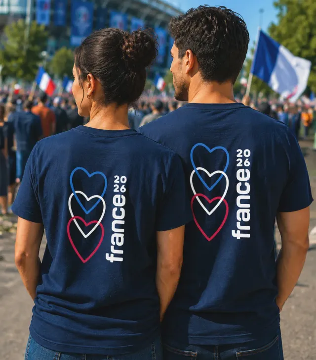 Cocorico Vibrations T-shirt pack duo marine coton France