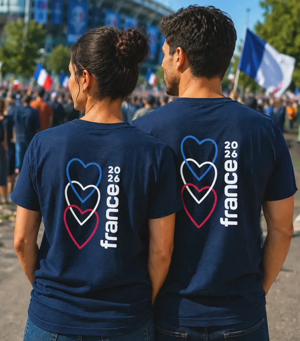 Cocorico Vibrations T-shirt pack duo marine coton France