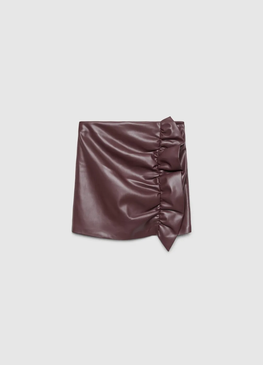 Calliope minijupe effet cuir femme volants