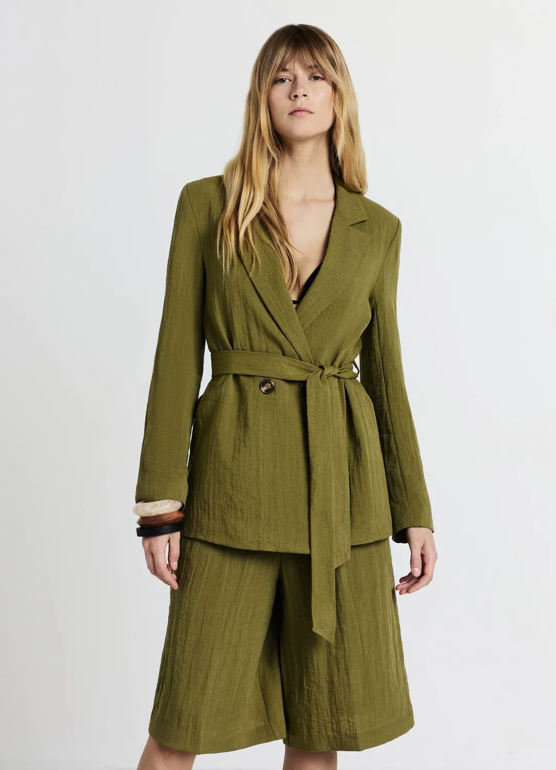 Calliope blazer femme double boutonnage à ceinture