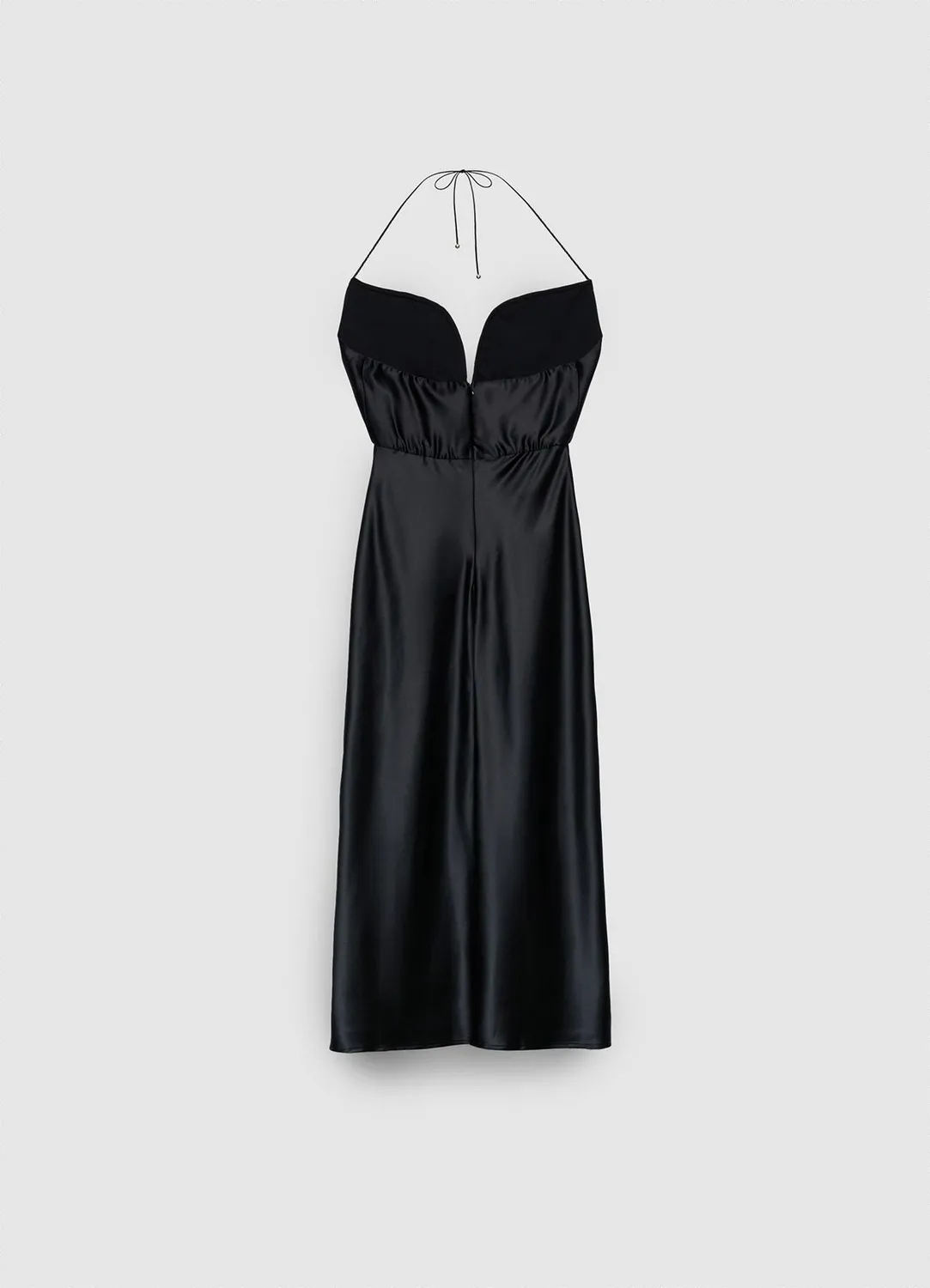 Calliope robe midi col V cut-out lacets cérémonie