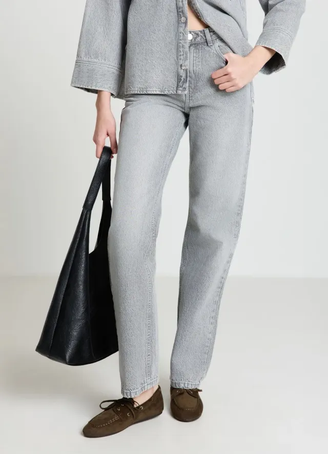 Calliope jean straight femme taille mi-haute uni