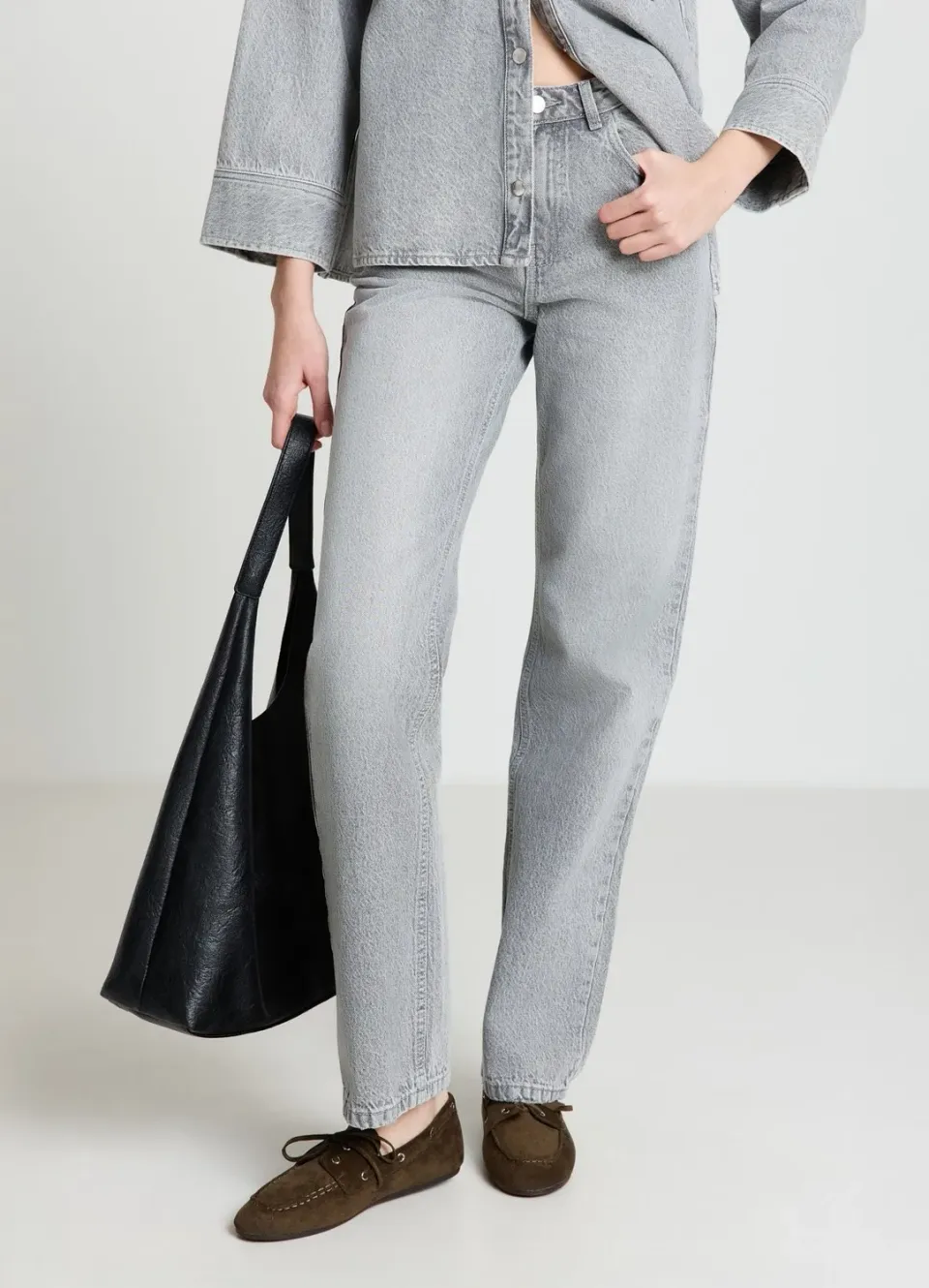 Calliope jean straight femme taille mi-haute uni