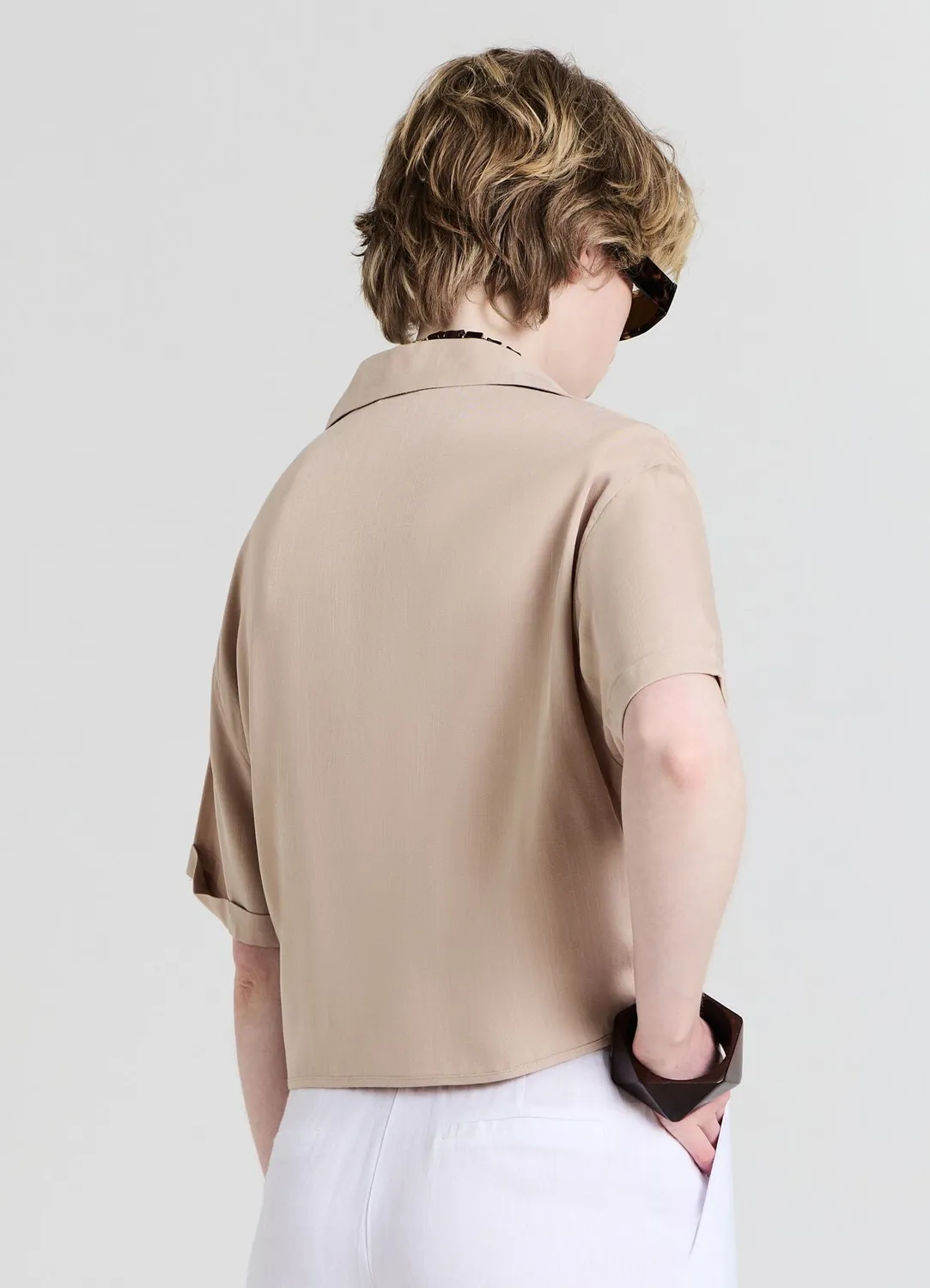 Calliope chemise femme à nœud manches courtes